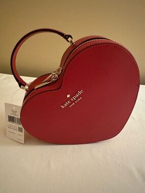 Kate Spade Red Heart-Shaped Love Shack Top Handle Bag